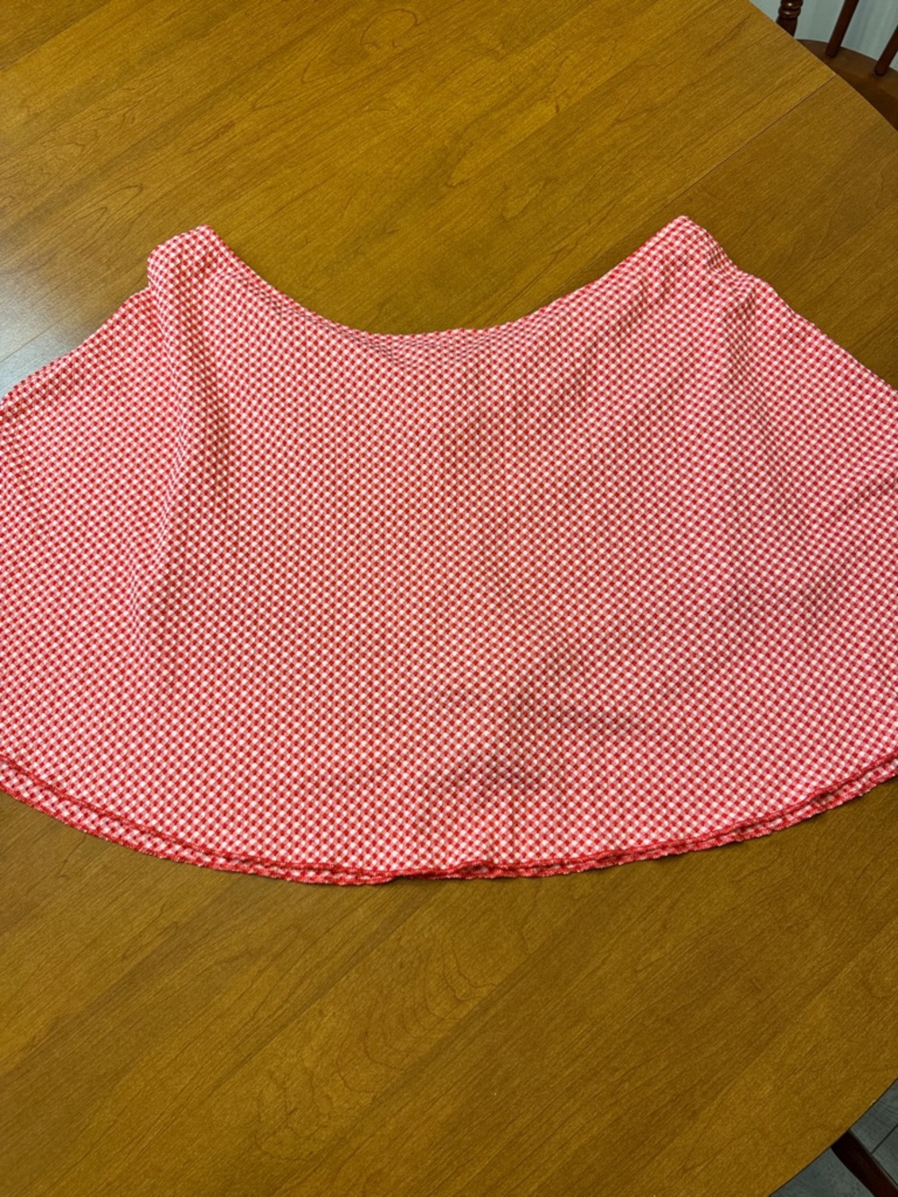 Wild Fable Red & White Gingham A-Line Skirt with built in shorts